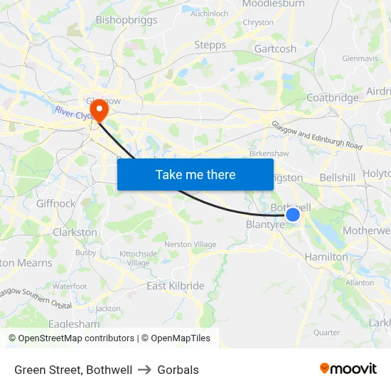 Green Street, Bothwell to Gorbals map