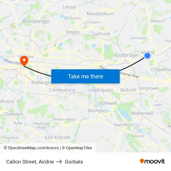 Callon Street, Airdrie to Gorbals map