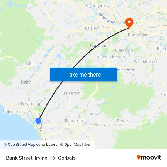 Bank Street, Irvine to Gorbals map