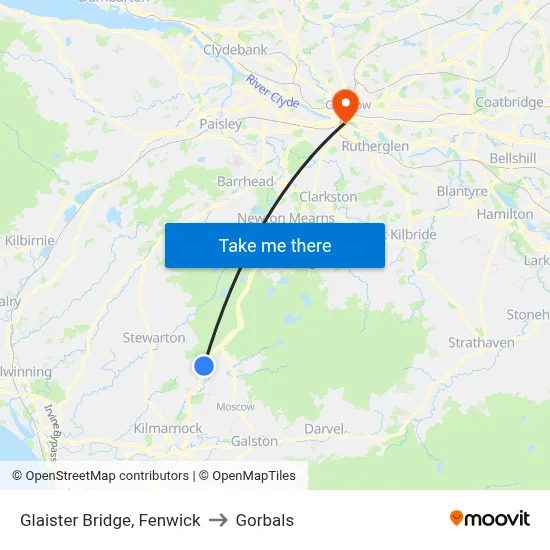 Glaister Bridge, Fenwick to Gorbals map