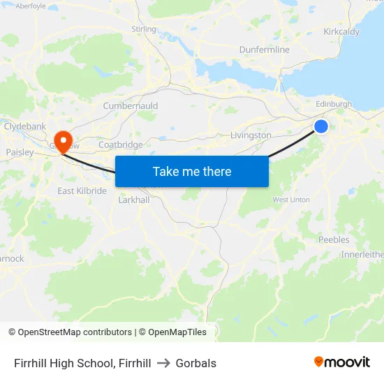 Firrhill High School, Firrhill to Gorbals map