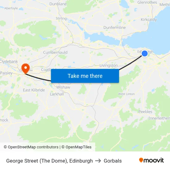 George Street (The Dome), Edinburgh to Gorbals map