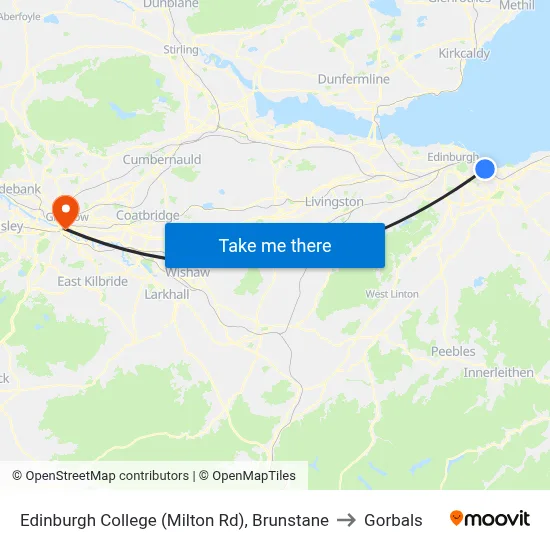 Edinburgh College (Milton Rd), Brunstane to Gorbals map