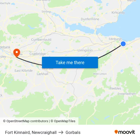 Fort Kinnaird, Newcraighall to Gorbals map