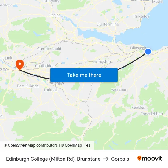 Edinburgh College (Milton Rd), Brunstane to Gorbals map