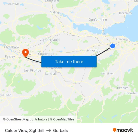 Calder View, Sighthill to Gorbals map
