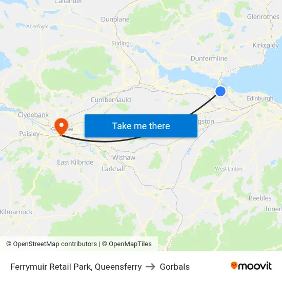 Ferrymuir Retail Park, Queensferry to Gorbals map
