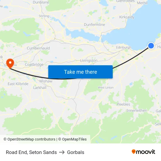 Road End, Seton Sands to Gorbals map