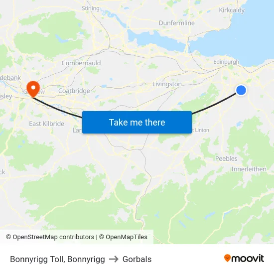 Bonnyrigg Toll, Bonnyrigg to Gorbals map