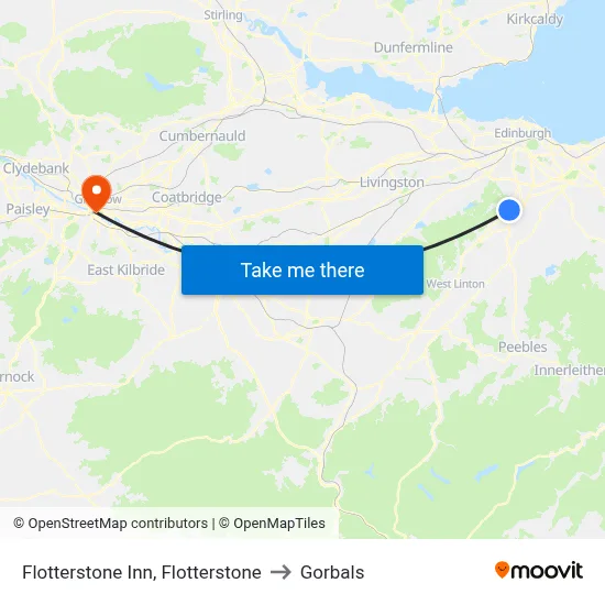 Flotterstone Inn, Flotterstone to Gorbals map