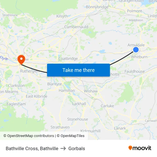 Bathville Cross, Bathville to Gorbals map