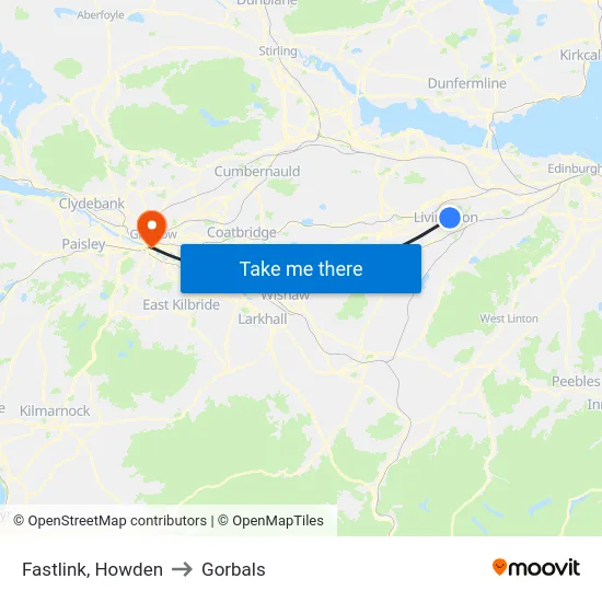 Fastlink, Howden to Gorbals map