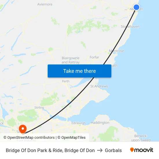 Bridge Of Don Park & Ride, Bridge Of Don to Gorbals map