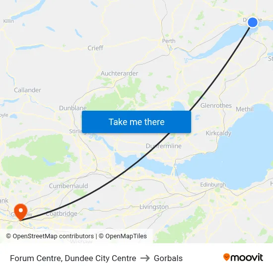 Forum Centre, Dundee City Centre to Gorbals map