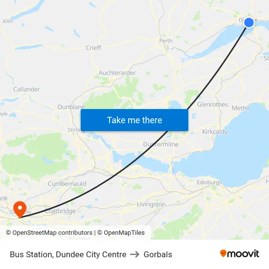 Bus Station, Dundee City Centre to Gorbals map