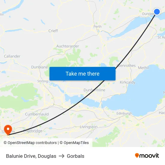 Balunie Drive, Douglas to Gorbals map