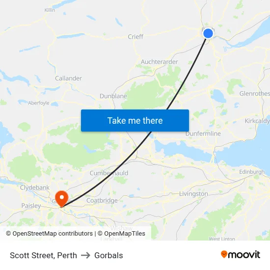 Scott Street, Perth to Gorbals map