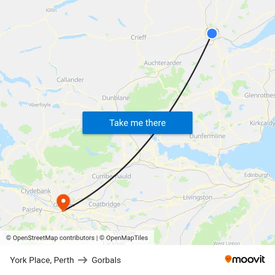 York Place, Perth to Gorbals map