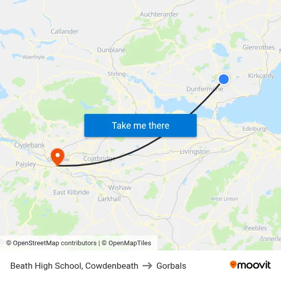 Beath High School, Cowdenbeath to Gorbals map