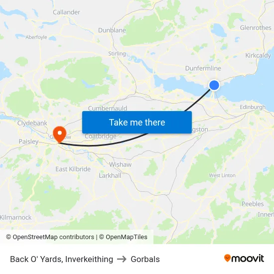 Back O' Yards, Inverkeithing to Gorbals map