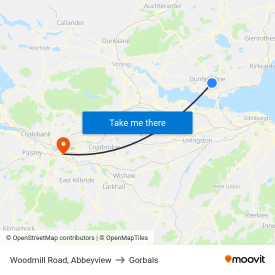 Woodmill Road, Abbeyview to Gorbals map