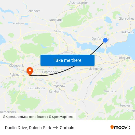 Dunlin Drive, Duloch Park to Gorbals map