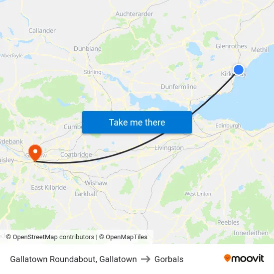 Gallatown Roundabout, Gallatown to Gorbals map