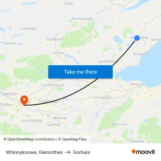 Whinnyknowe, Glenrothes to Gorbals map