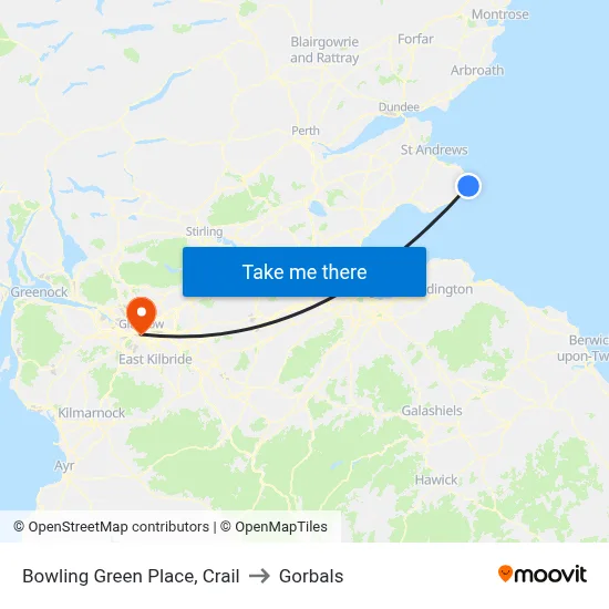 Bowling Green Place, Crail to Gorbals map