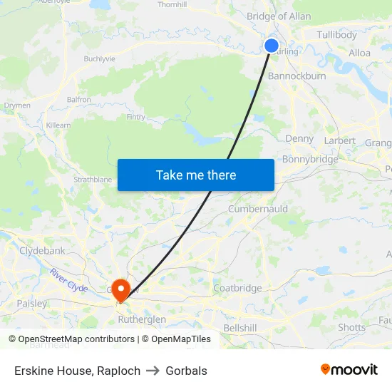 Erskine House, Raploch to Gorbals map