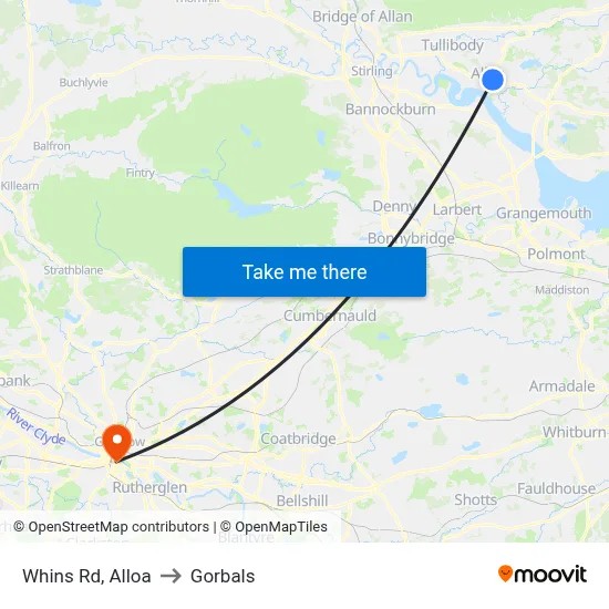 Whins Rd, Alloa to Gorbals map