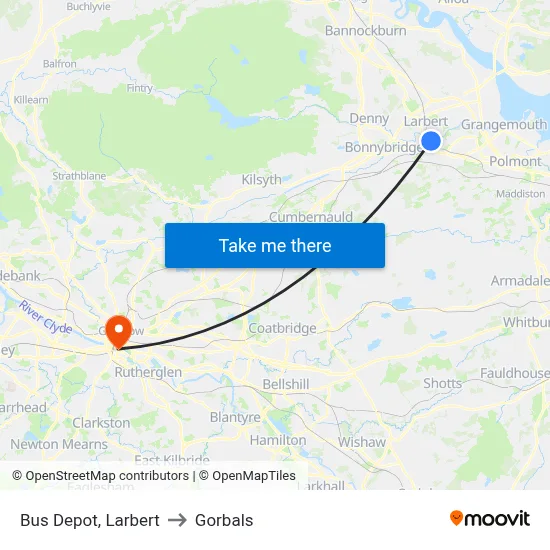Bus Depot, Larbert to Gorbals map