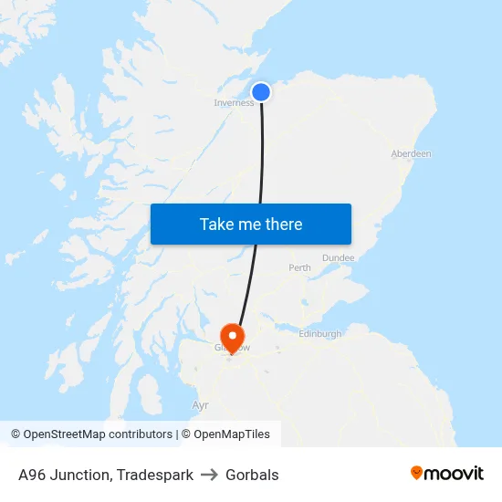 A96 Junction, Tradespark to Gorbals map