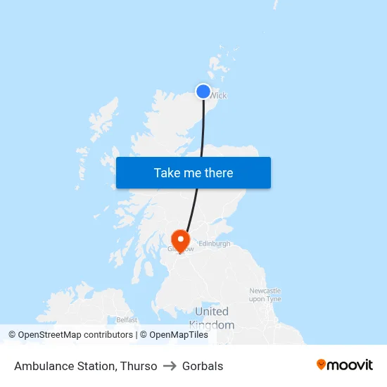 Ambulance Station, Thurso to Gorbals map