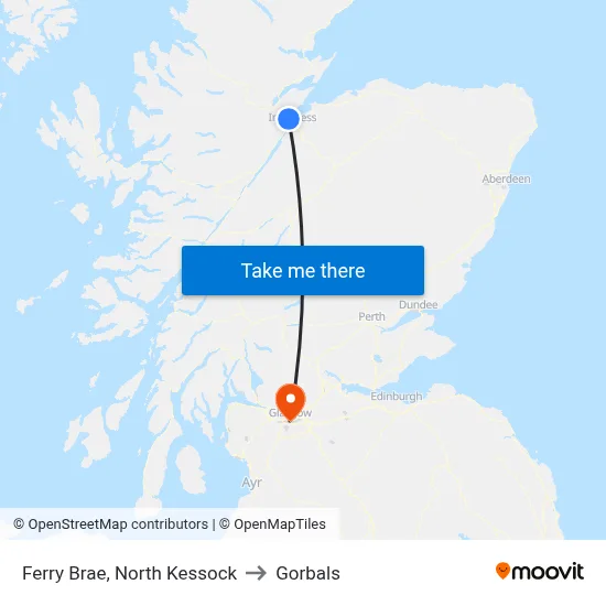Ferry Brae, North Kessock to Gorbals map