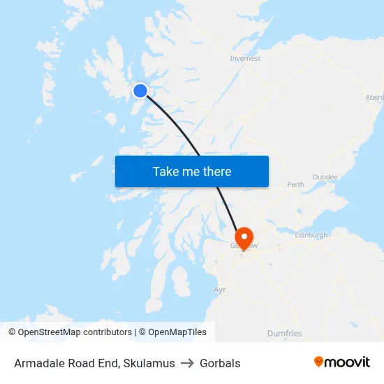 Armadale Road End, Skulamus to Gorbals map