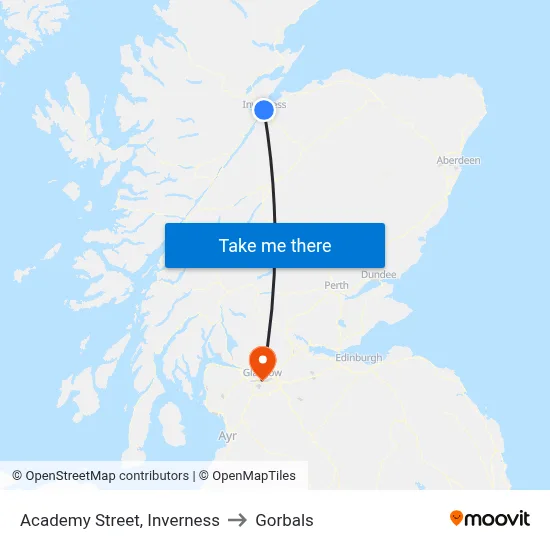 Academy Street, Inverness to Gorbals map