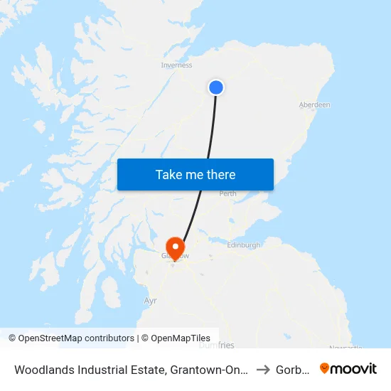 Woodlands Industrial Estate, Grantown-On-Spey to Gorbals map