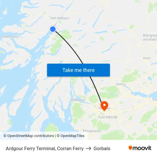 Ardgour Ferry Terminal, Corran Ferry to Gorbals map