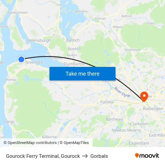 Gourock Ferry Terminal, Gourock to Gorbals map