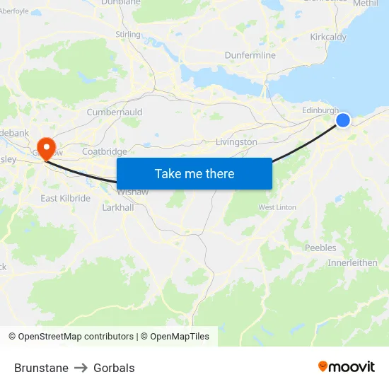 Brunstane to Gorbals map