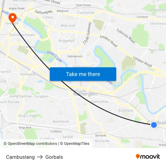 Cambuslang to Gorbals map