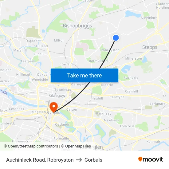 Auchinleck Road, Robroyston to Gorbals map