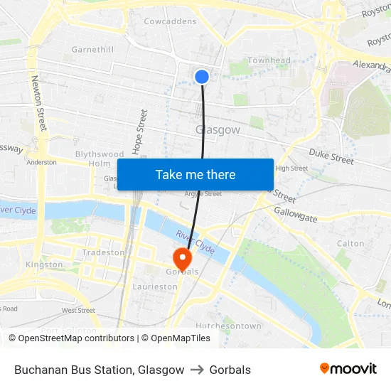 Buchanan Bus Station, Glasgow to Gorbals map
