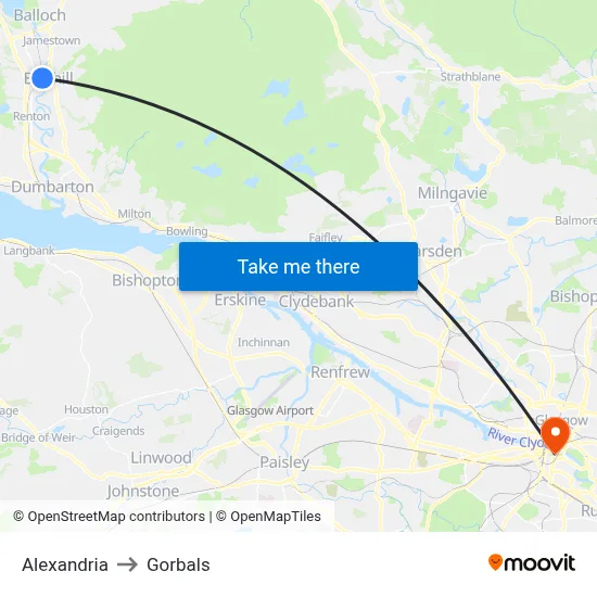 Alexandria to Gorbals map