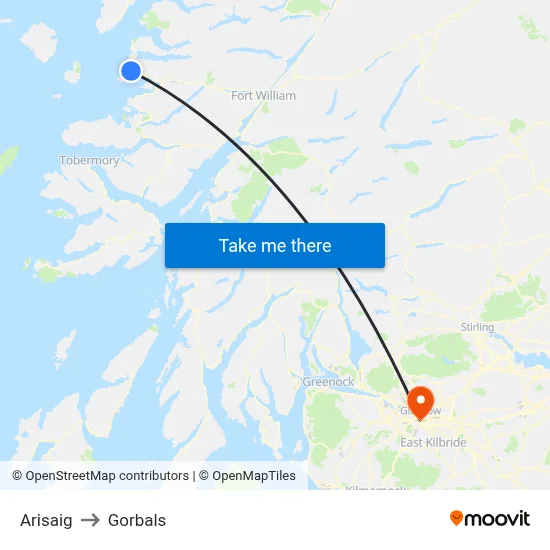 Arisaig to Gorbals map