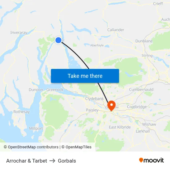 Arrochar & Tarbet to Gorbals map