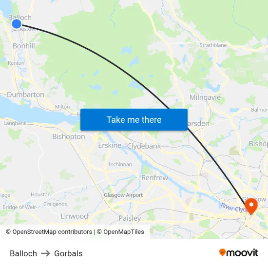 Balloch to Gorbals map