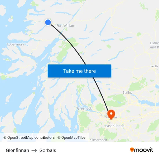 Glenfinnan to Gorbals map