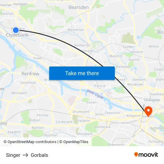 Singer to Gorbals map